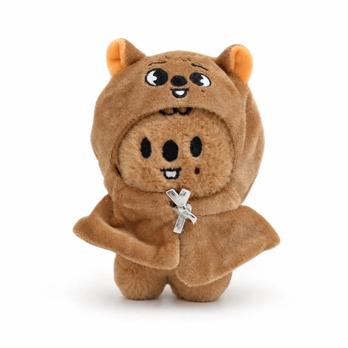 Quokka Plush with Bear Hood – Kawaii Character Design - Fond blanc