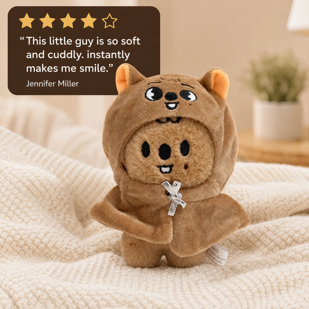 Quokka Plush with Bear Hood – Kawaii Character Design - Image témoignage