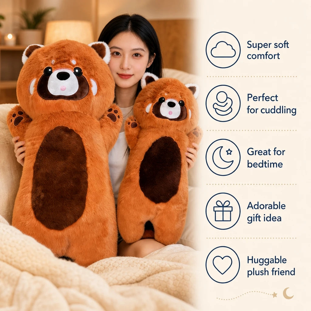 Raccoon Plush Pillow with Long Cuddly Body Design - Bénéfices produit