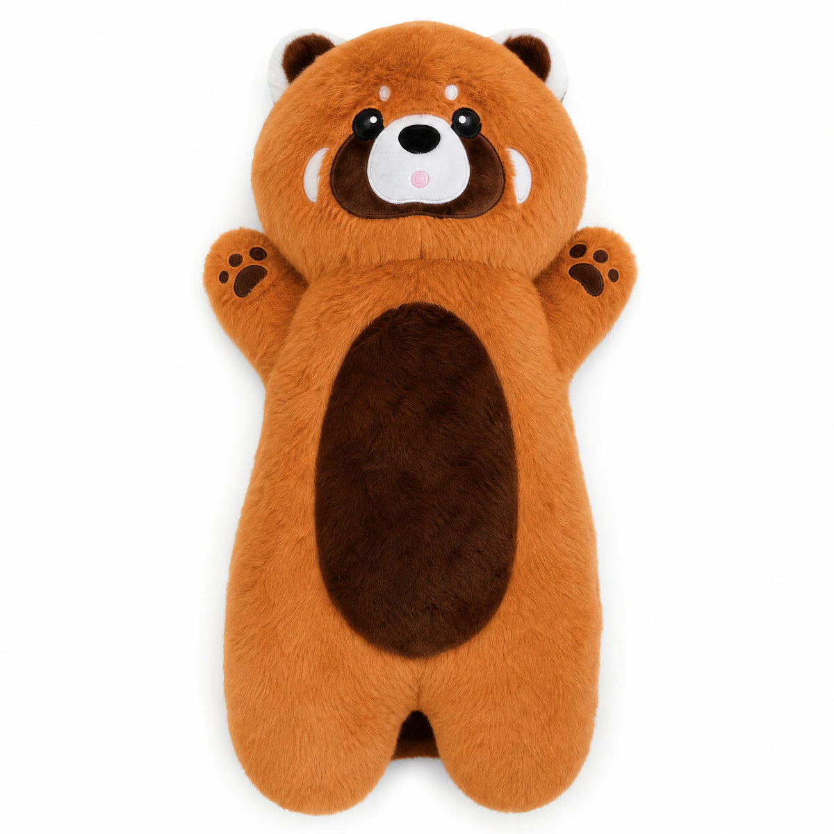 Raccoon Plush Pillow with Long Cuddly Body Design - Fond blanc