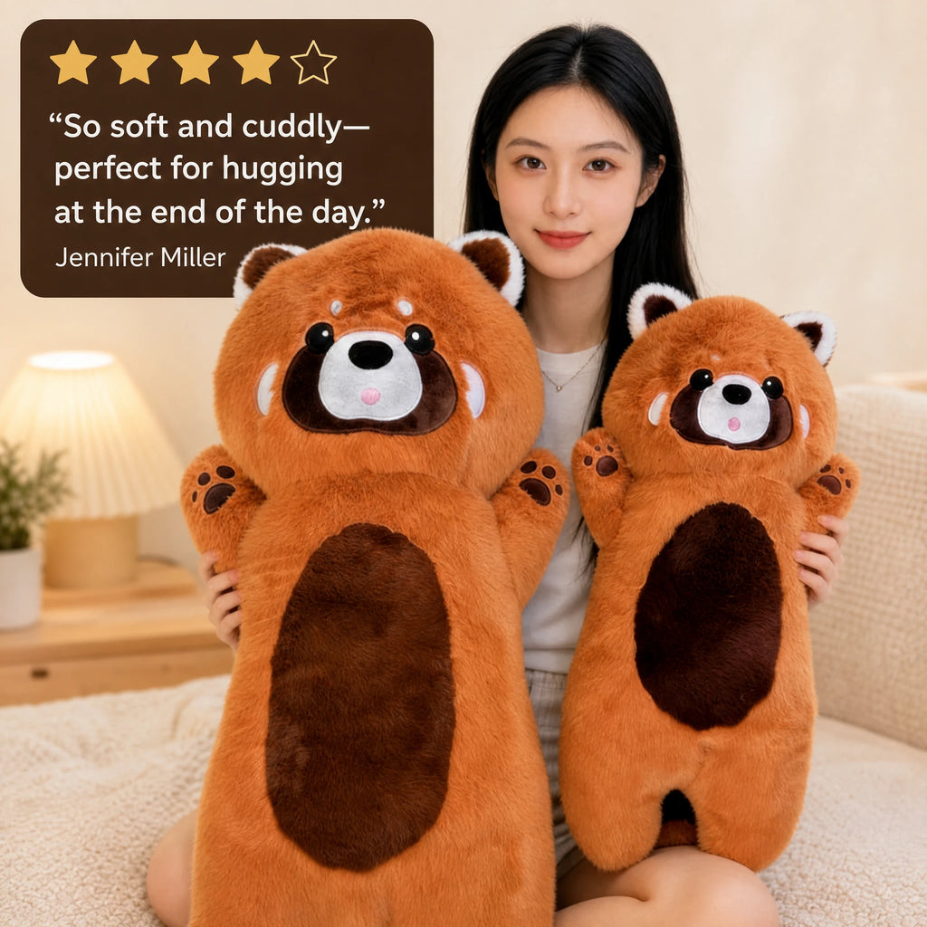 Raccoon Plush Pillow with Long Cuddly Body Design - Image témoignage