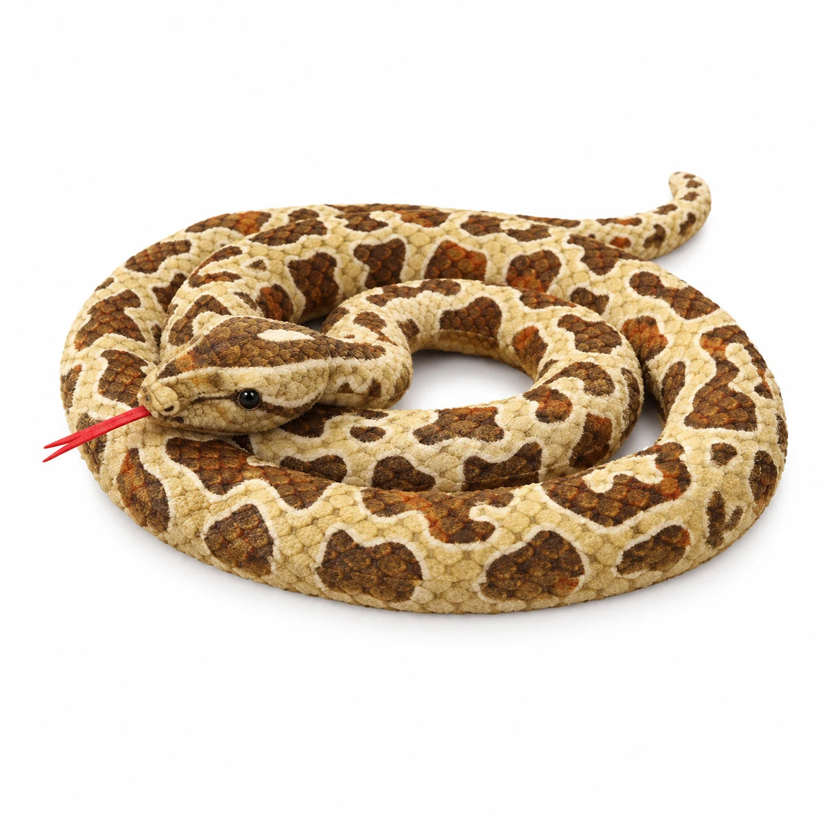 Realistic Snake Plush in Orange, Green and Brown Patterns - Brown / 2m / 78in · Brown / 3m / 118in
