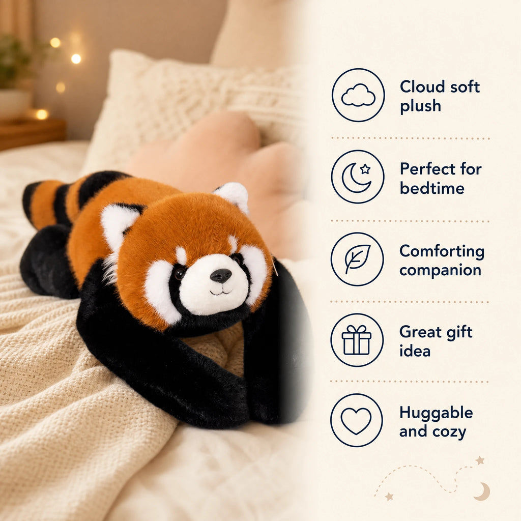 Red Panda Plush, Weighted Stuffed Animal in Lying Pose - Bénéfices produit