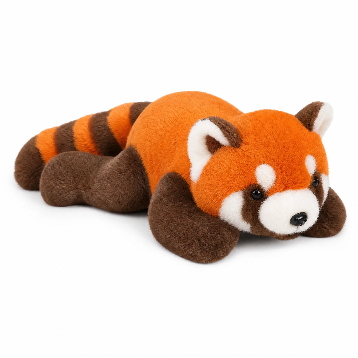 Red Panda Plush with Fluffy Tail and Soft PP Cotton Fill - Fond blanc