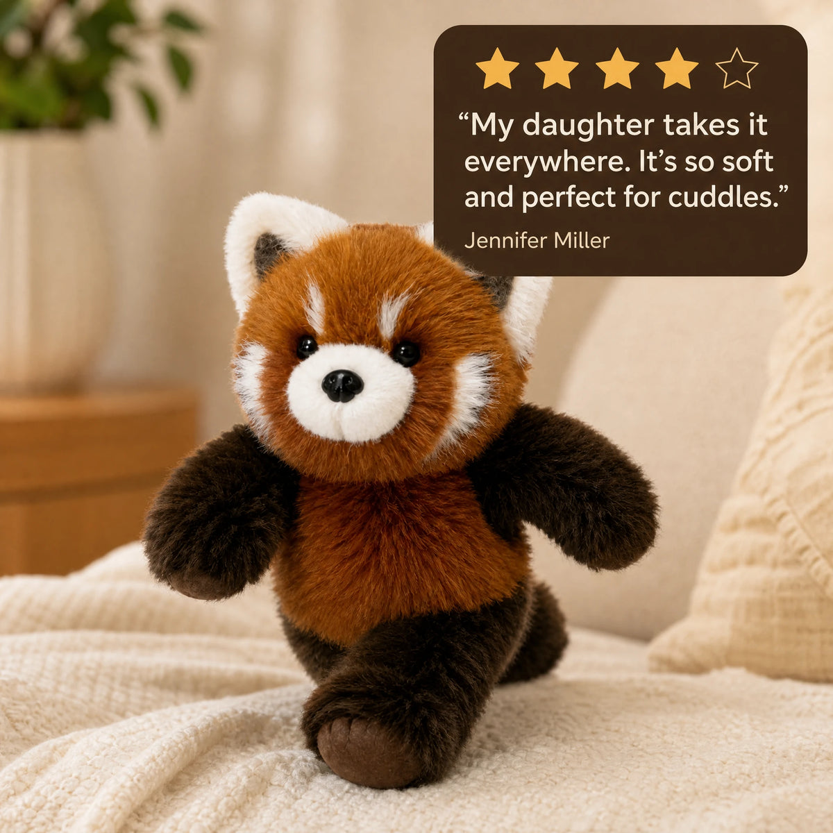 Red Panda Plush with Running Motion and Soft Fur - Image témoignage