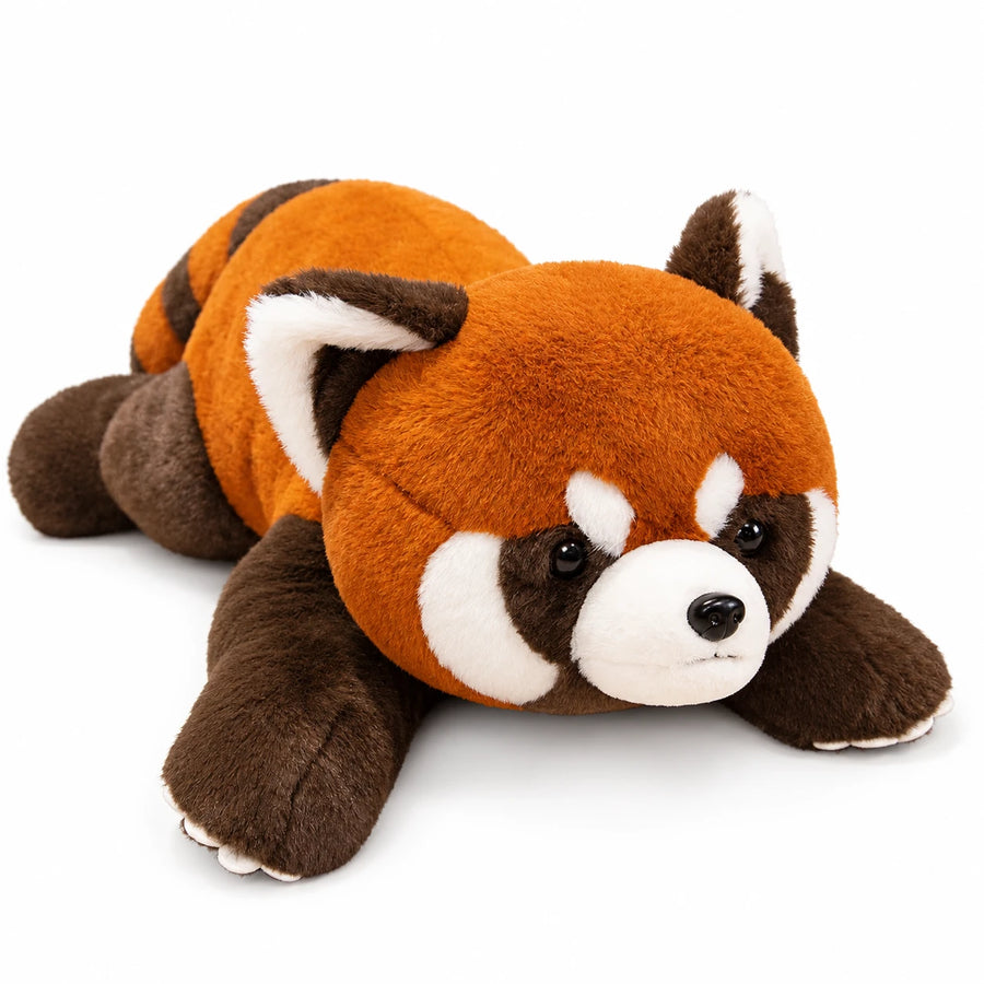 Red Panda Plush with Soft Fur and Lying Pose - 23in / 60cm · 31in / 80cm