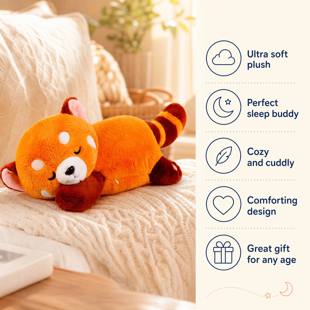 Red Panda Plush with Striped Tail and Soft Fur - Bénéfices produit