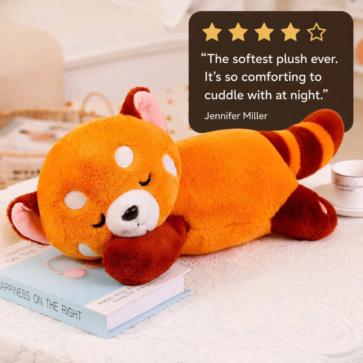 Red Panda Plush with Striped Tail and Soft Fur - Image témoignage