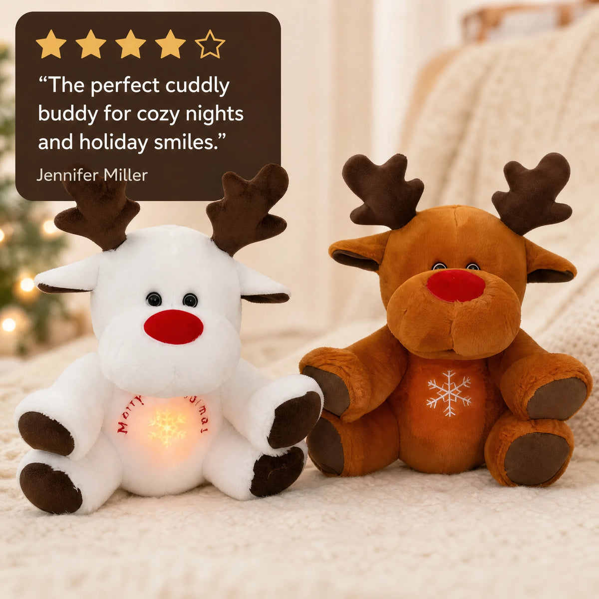 Reindeer Plush Nightlight with Breathing Motion and Lullabies - Image témoignage