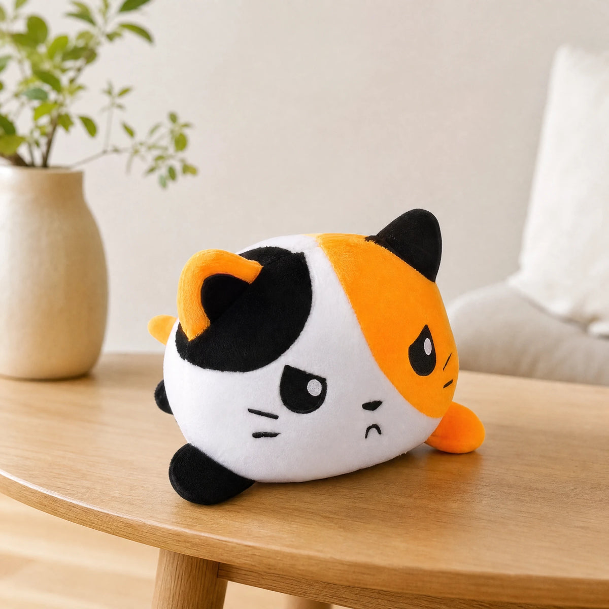 Reversible Cat Plush with Dual Mood Faces – Orange - Utilisation du produit