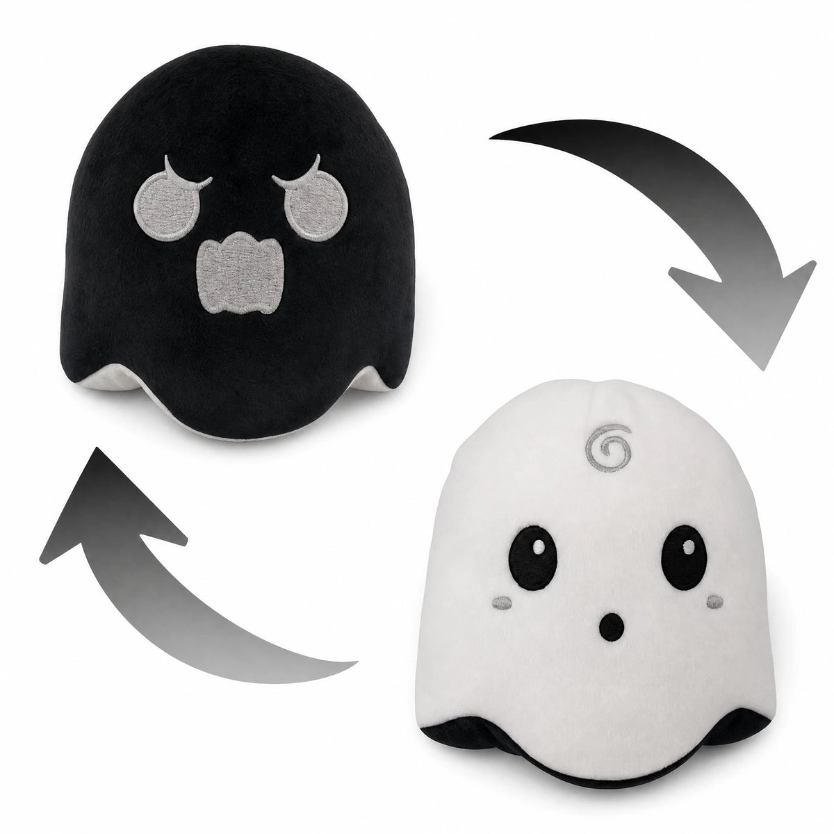 Reversible Ghost Plush with Glow-in-the-Dark Feature - Fond blanc