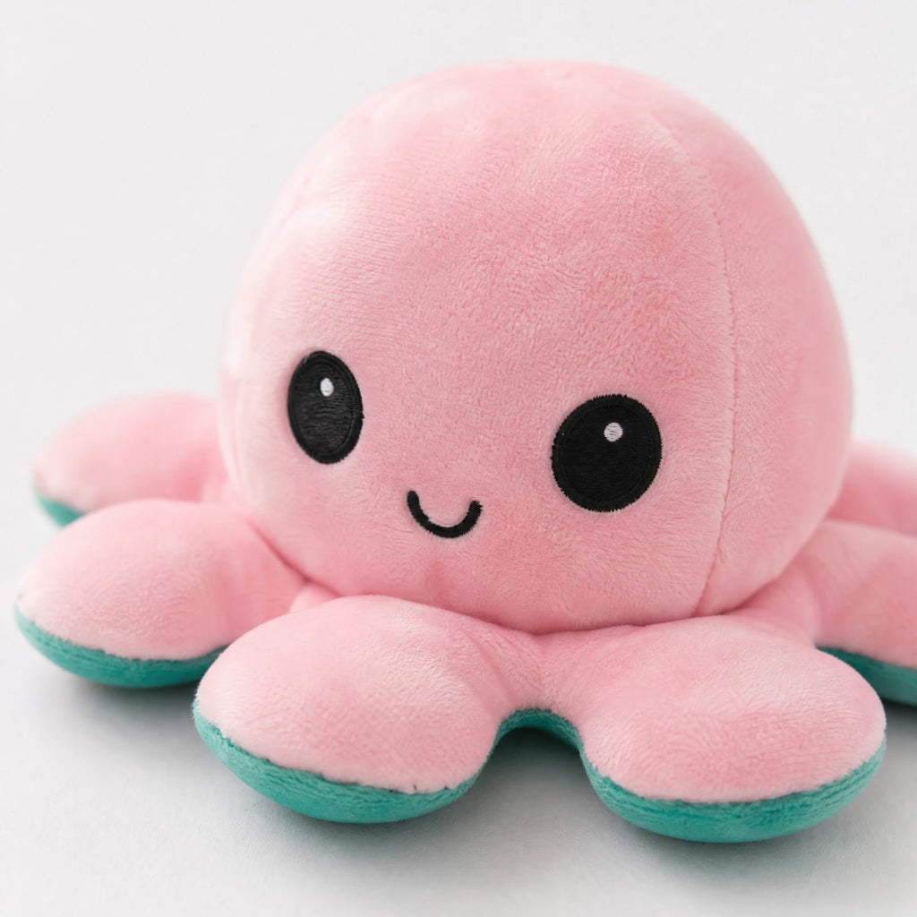 Reversible Octopus Plush with Dual Emotions - Mood Flip Toy - Détail matière