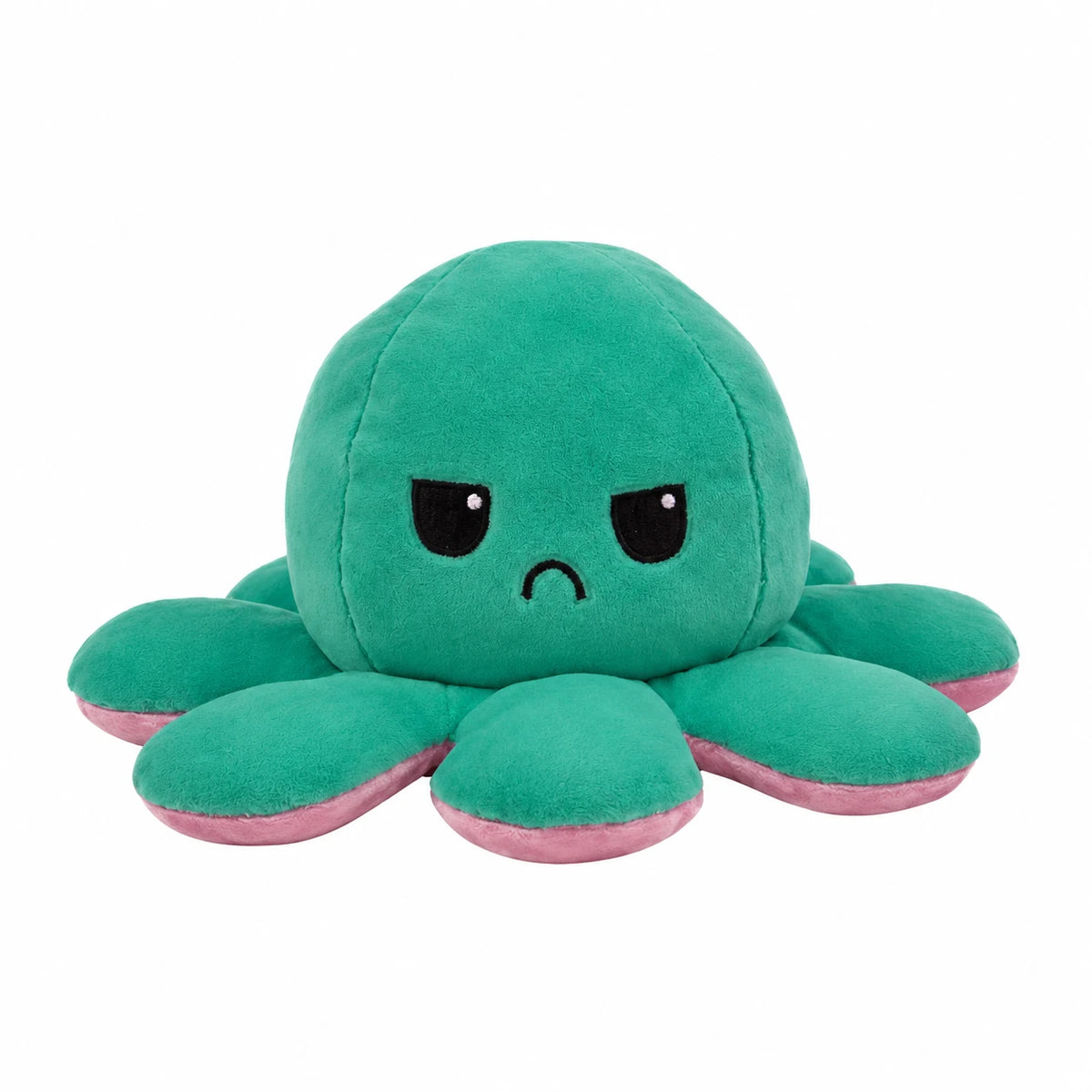 Reversible Octopus Plush with Dual Emotions - Mood Flip Toy - Green