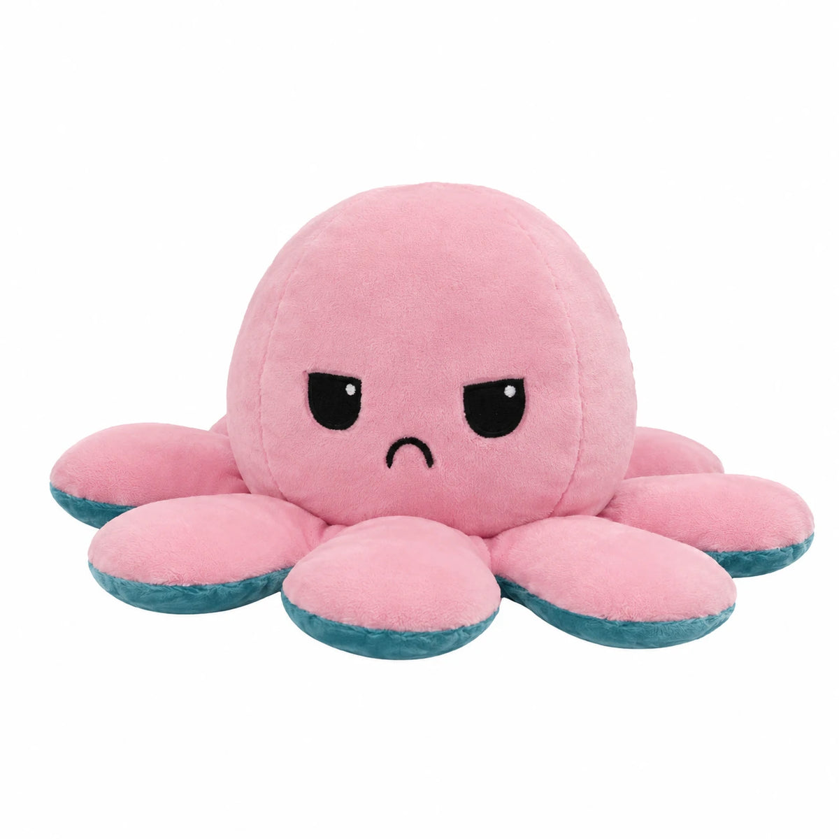 Reversible Octopus Plush with Dual Emotions - Mood Flip Toy - Pink