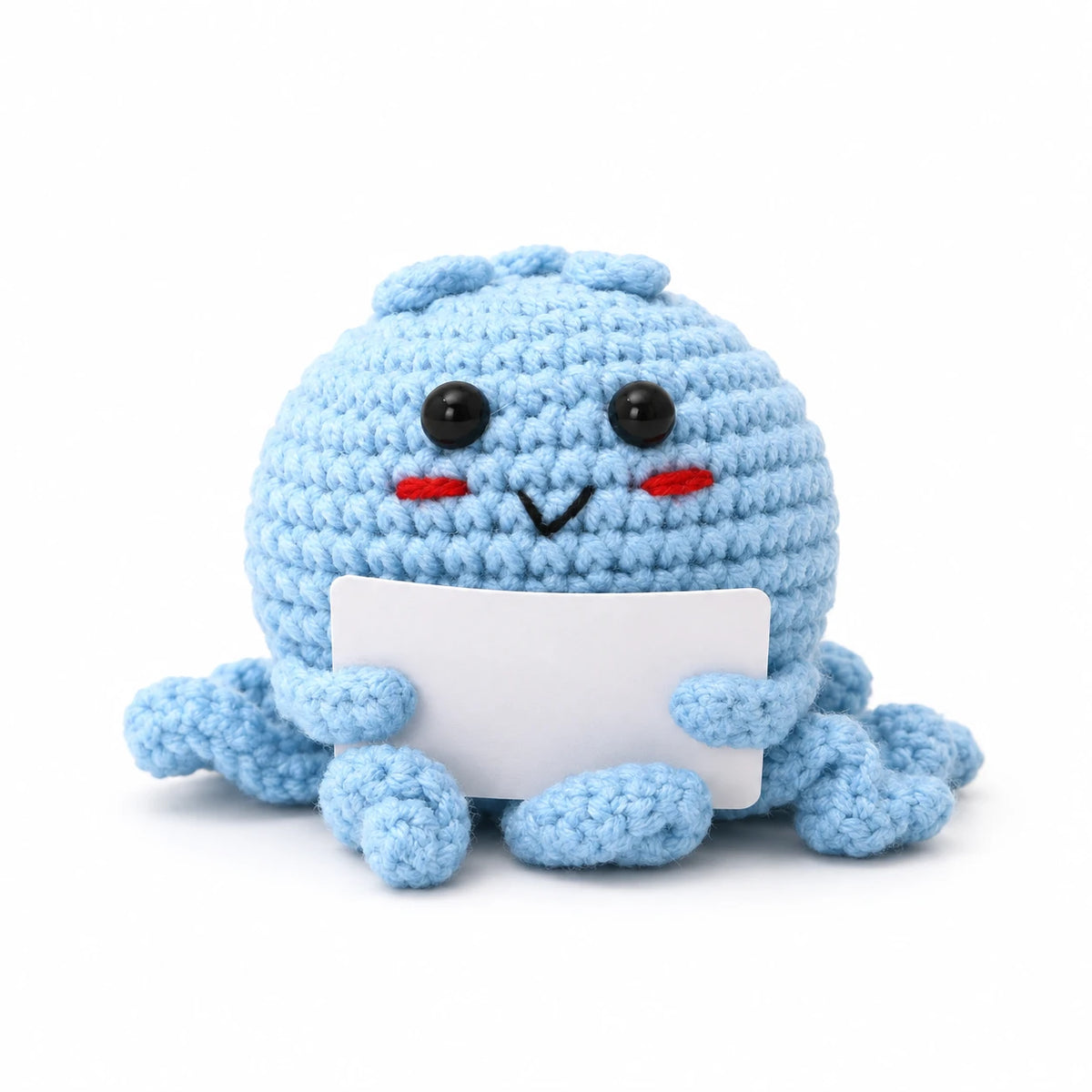 Reversible Octopus Plush with Positive Message - Blue