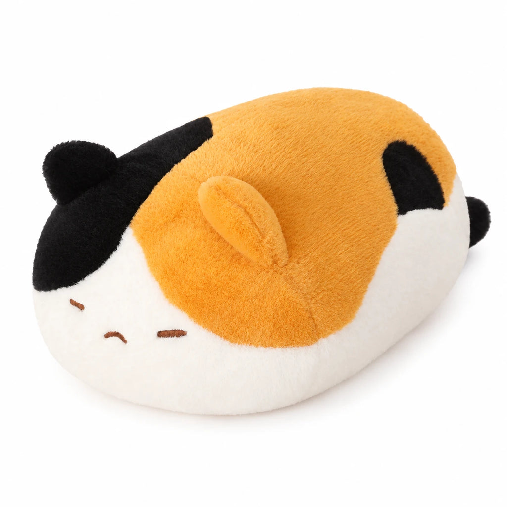 Round Cat Plush, Stackable Squishy Pillow Design - Calico