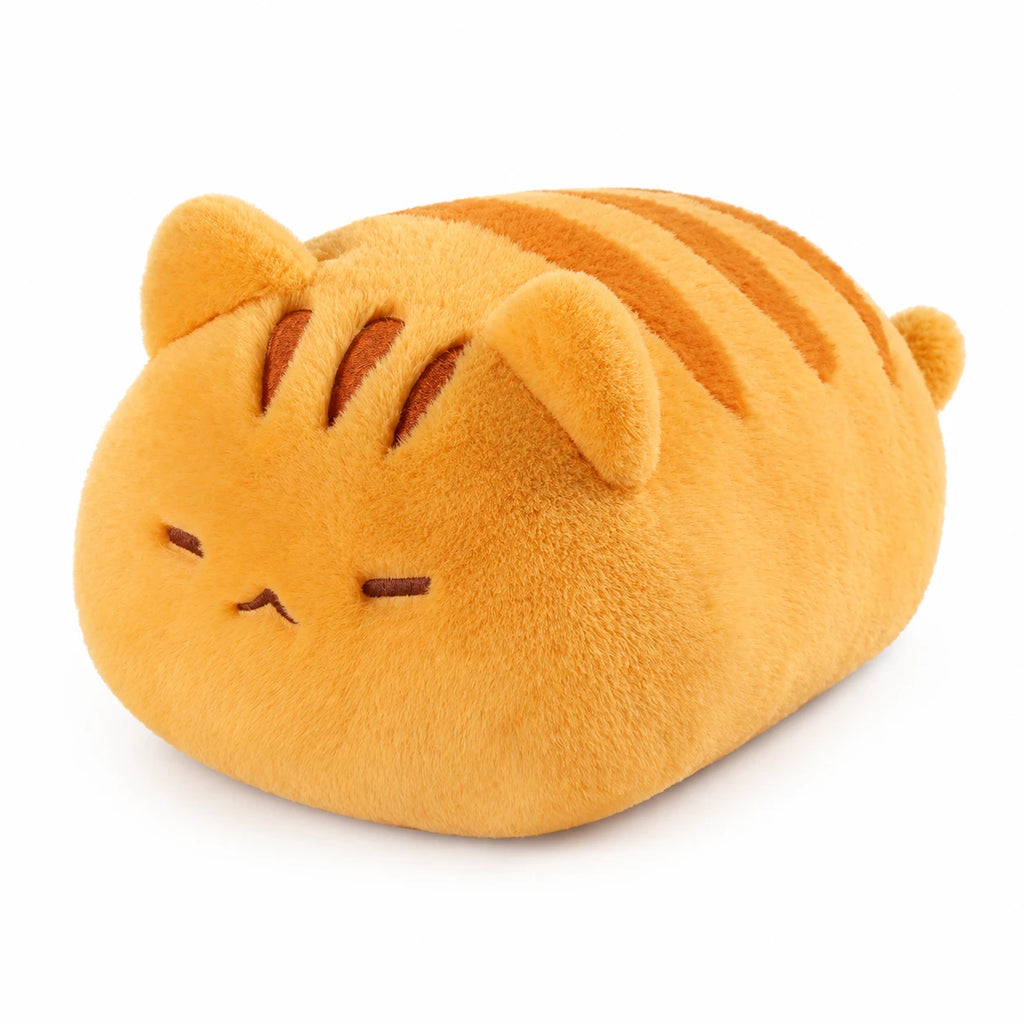 Round Cat Plush, Stackable Squishy Pillow Design - Ginger
