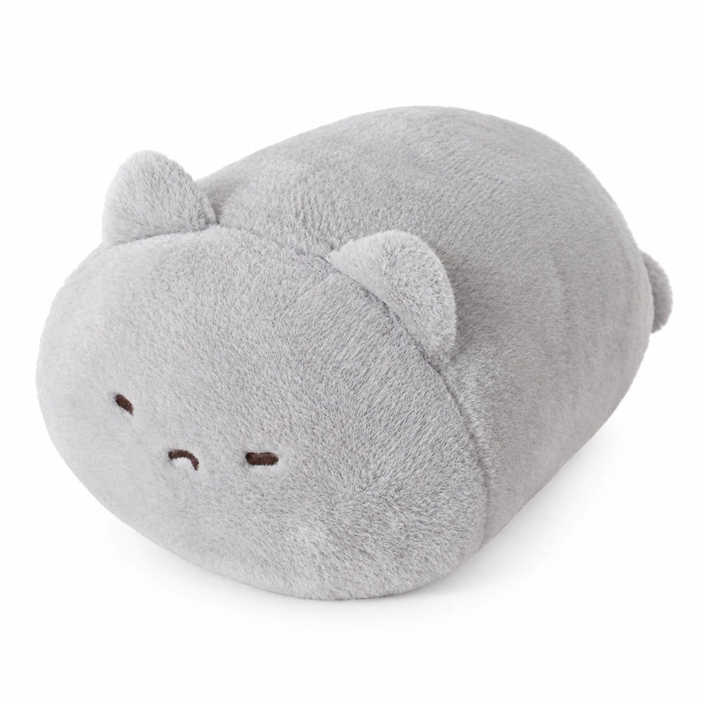 Round Cat Plush, Stackable Squishy Pillow Design - Gray