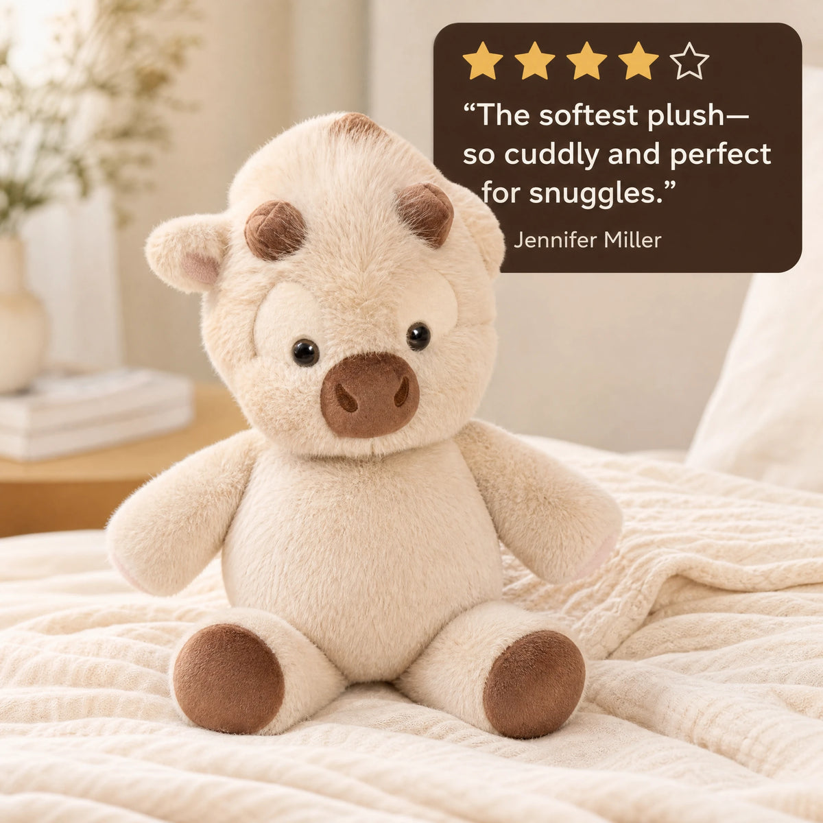 Running Cow Plush - Interactive Soft Toy with Moving Legs - Image témoignage