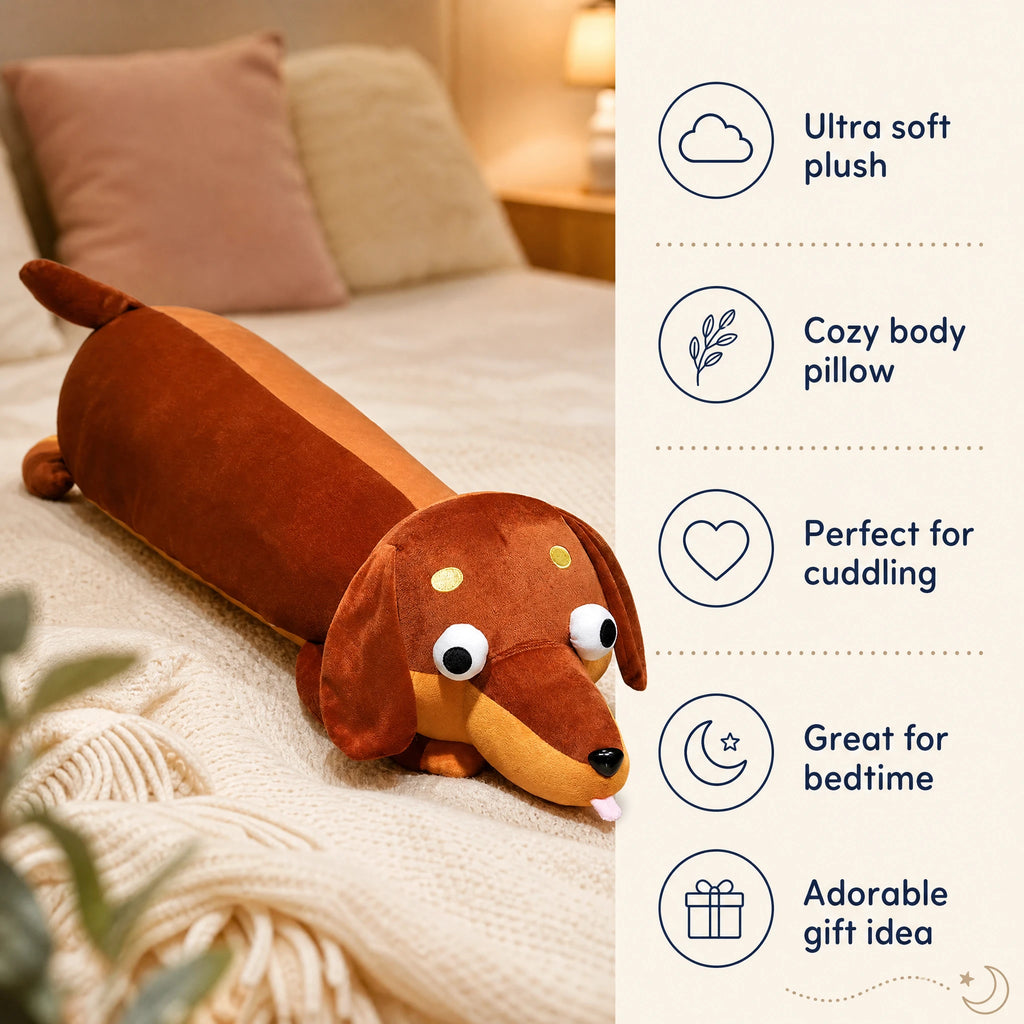 Sausage Dog Plush – Long Body Dachshund Cuddle Pillow - Bénéfices produit
