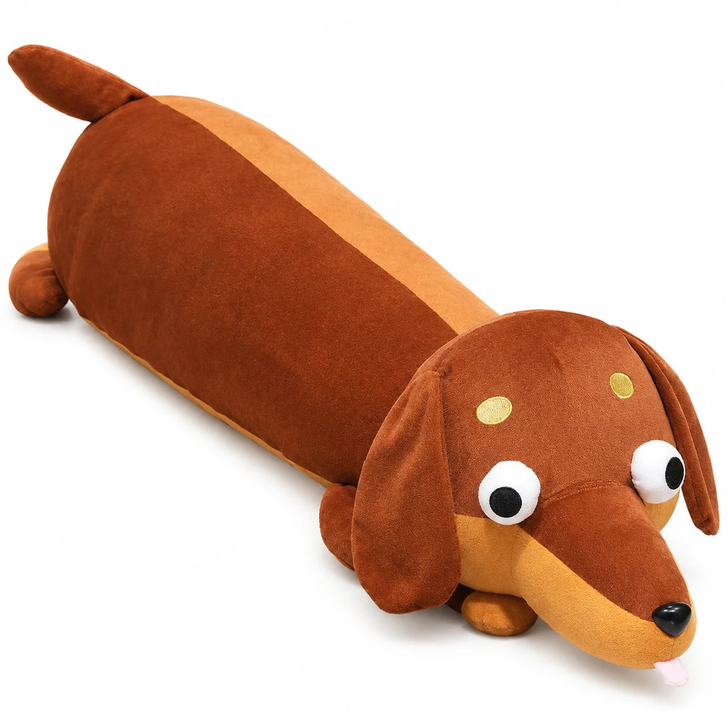 Sausage Dog Plush – Long Body Dachshund Cuddle Pillow - Brown / 100cm / 39in · Brown / 130cm / 51in