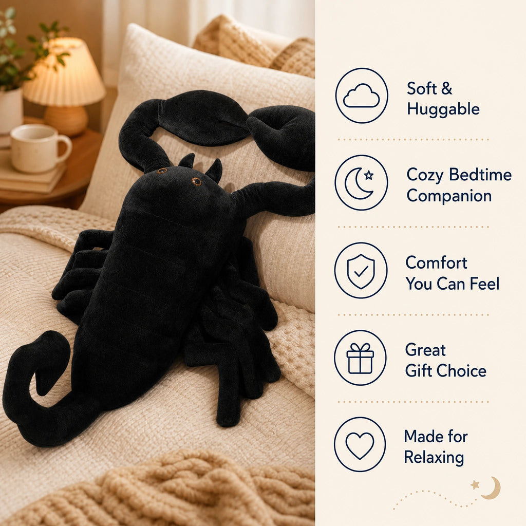 Scorpion Plush Toy, Black Soft Stuffed Animal - Bénéfices produit