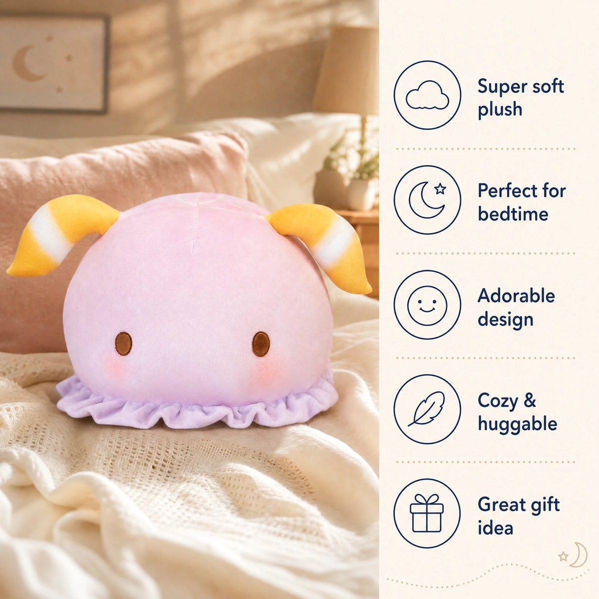 Sea Snail Plush with Soft Tentacles and Round Design - Bénéfices produit