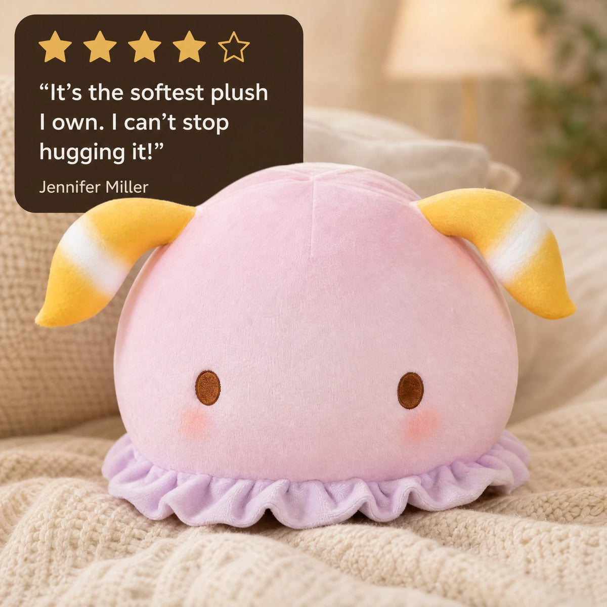 Sea Snail Plush with Soft Tentacles and Round Design - Image témoignage