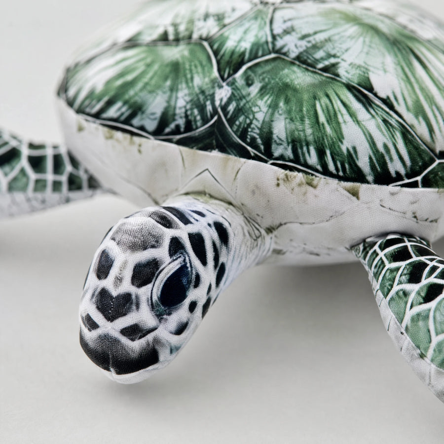 Sea Turtle Plush with Realistic Green Shell Pattern - Détail matière