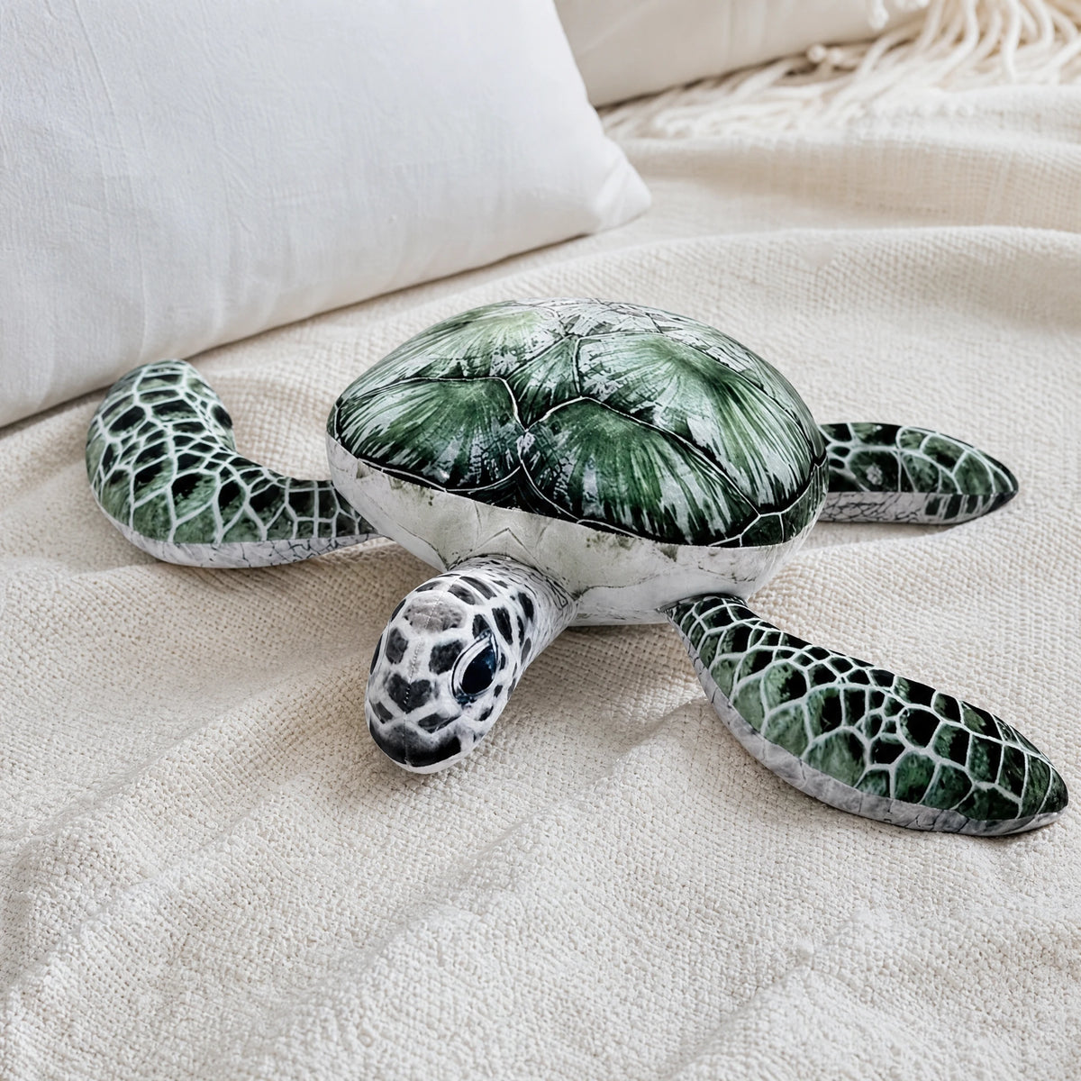 Sea Turtle Plush with Realistic Green Shell Pattern - Utilisation du produit