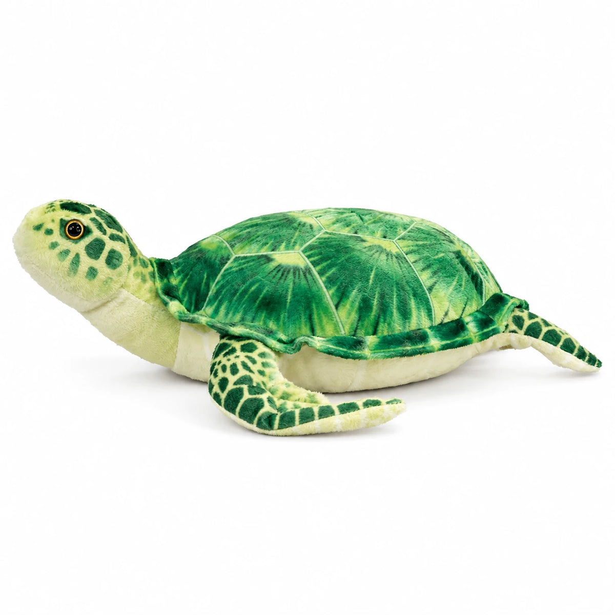 Sea Turtle Plush with Realistic Shell Pattern - Green / 14in / 35cm … (3 tailles)