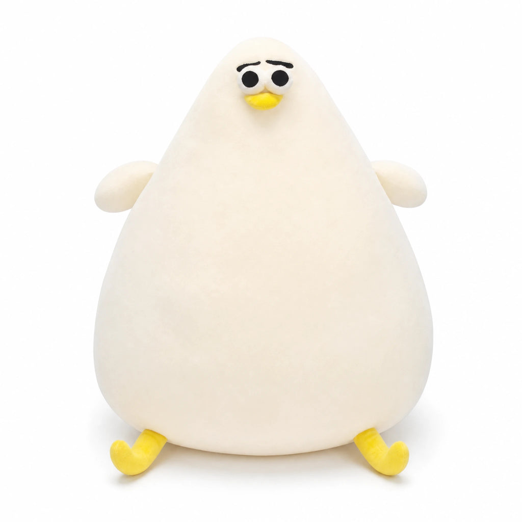Seagull Plush Toy with Chubby Rounded Design - Fond blanc