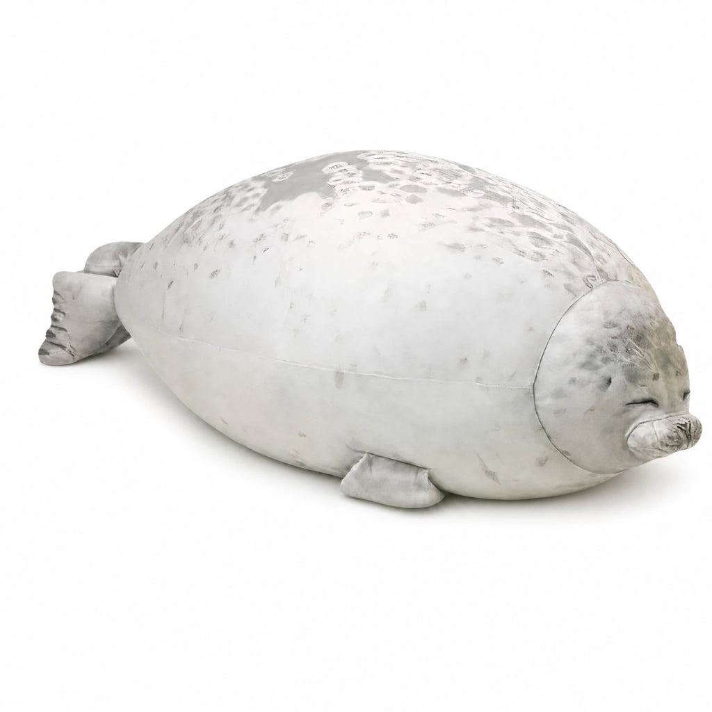 Seal Plush Pillow with Realistic Spotted Design - Fond blanc
