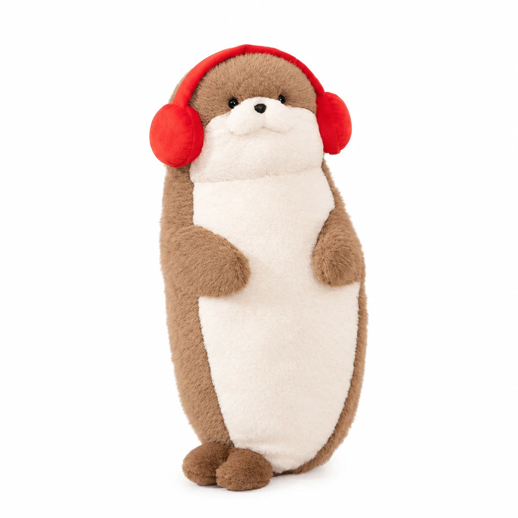 Seal Plush Toy in Brown, Gray, and White - Brown 2 (70cm / 27.5in)