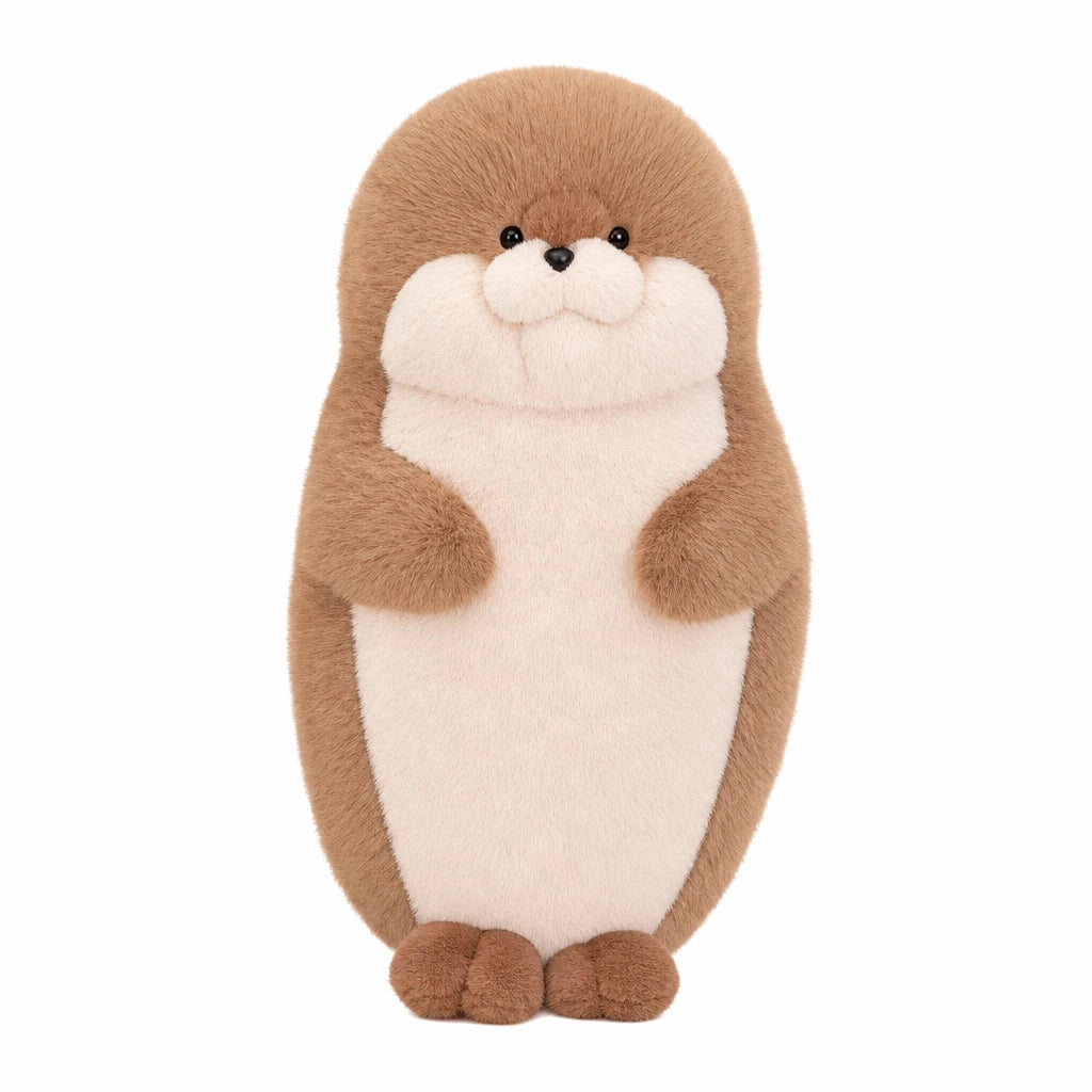 Seal Plush Toy in Brown, Gray, and White - Brown (70cm / 27.5in)