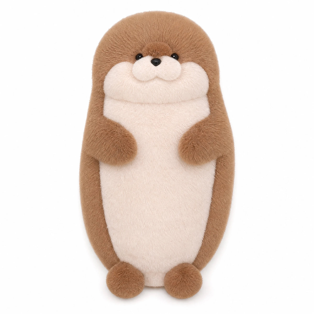 Seal Plush Toy in Brown, Gray, and White - Fond blanc