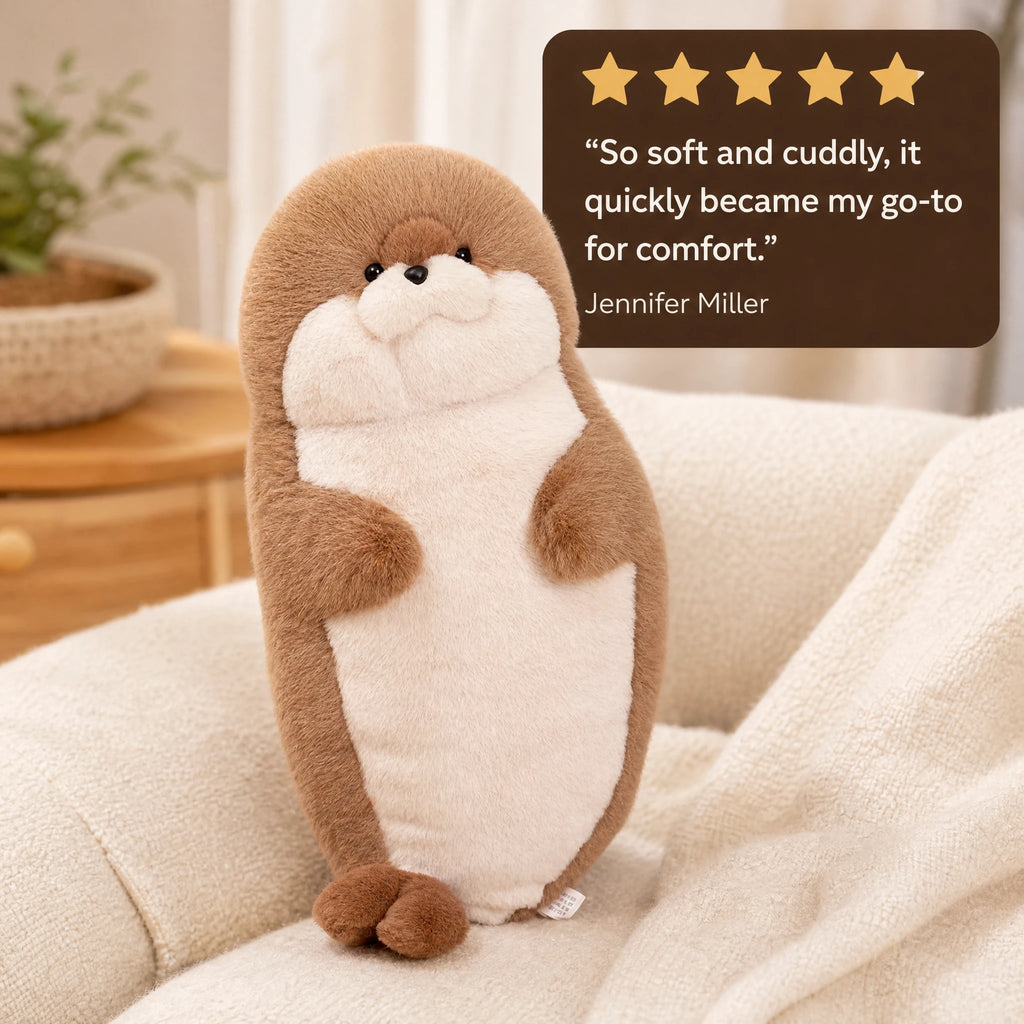 Seal Plush Toy in Brown, Gray, and White - Image témoignage