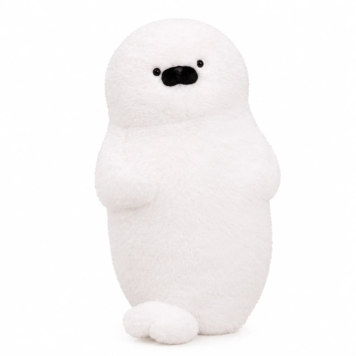 Seal Plush Toy in Brown, Gray, and White - White (70cm / 27.5in)