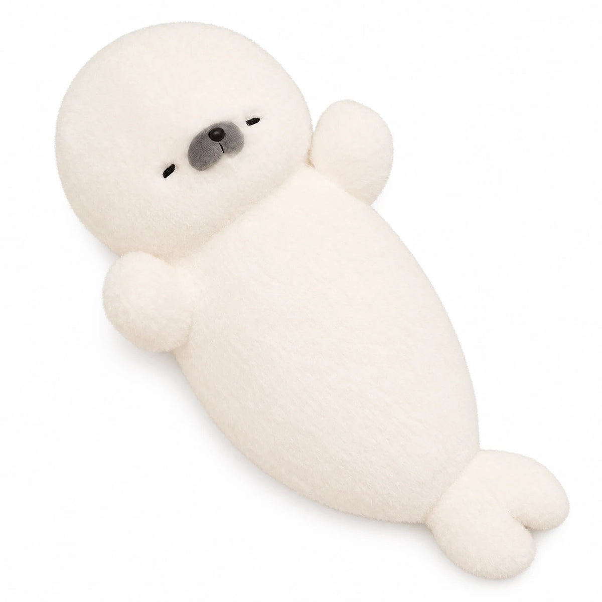 Seal Plush Toy – Round White Body with Sleepy Expression - Sleepy