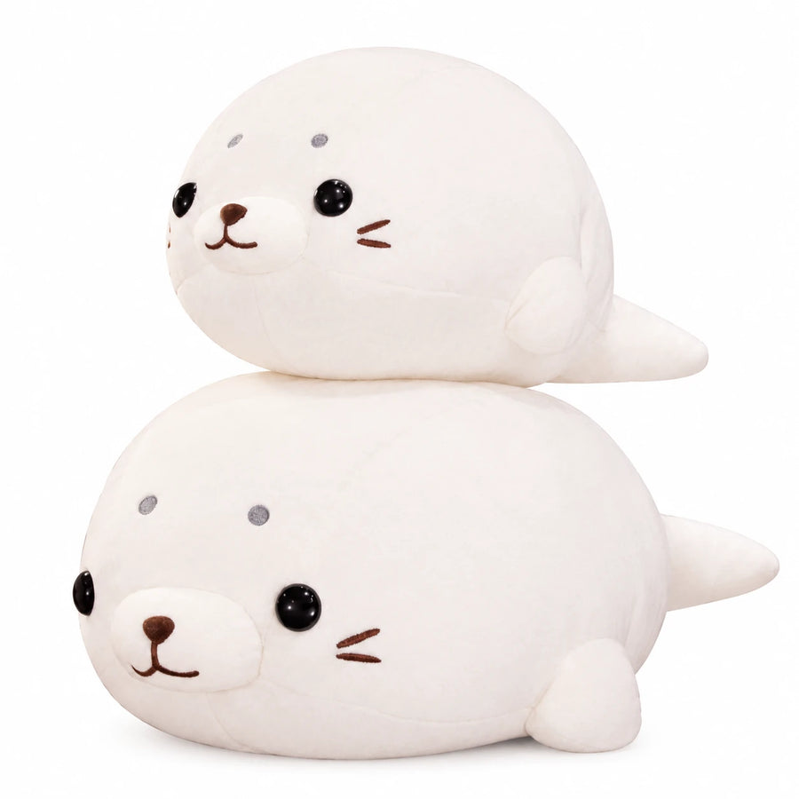 Seal Plush Toy with Chubby Round Body and Soft White Coat - 19.5in / 50cm · 23.5in / 60cm