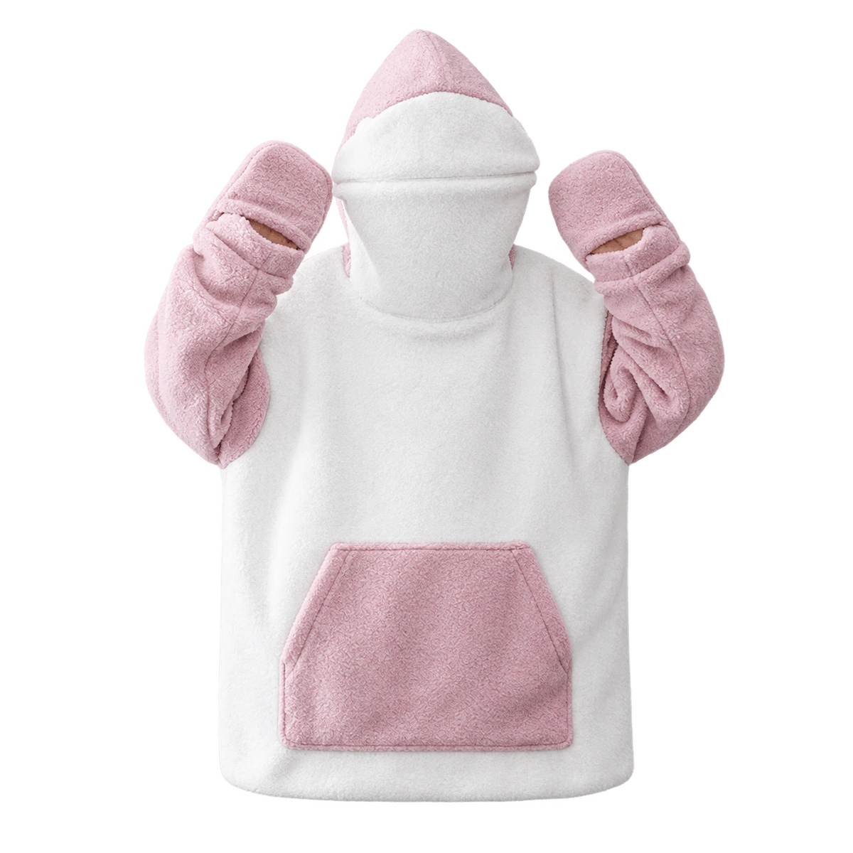 Shark Hoodie with Two-Tone Fleece Design - Pink / M · Pink / L · Pink / XL · Pink / XXL