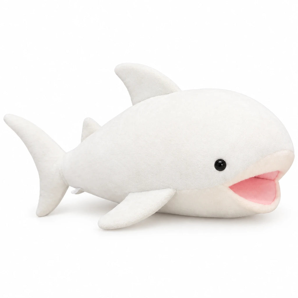 Shark Stuffed Animal with Open Mouth and Fins – Pink - White / 21.5in / 55cm … (4 tailles)