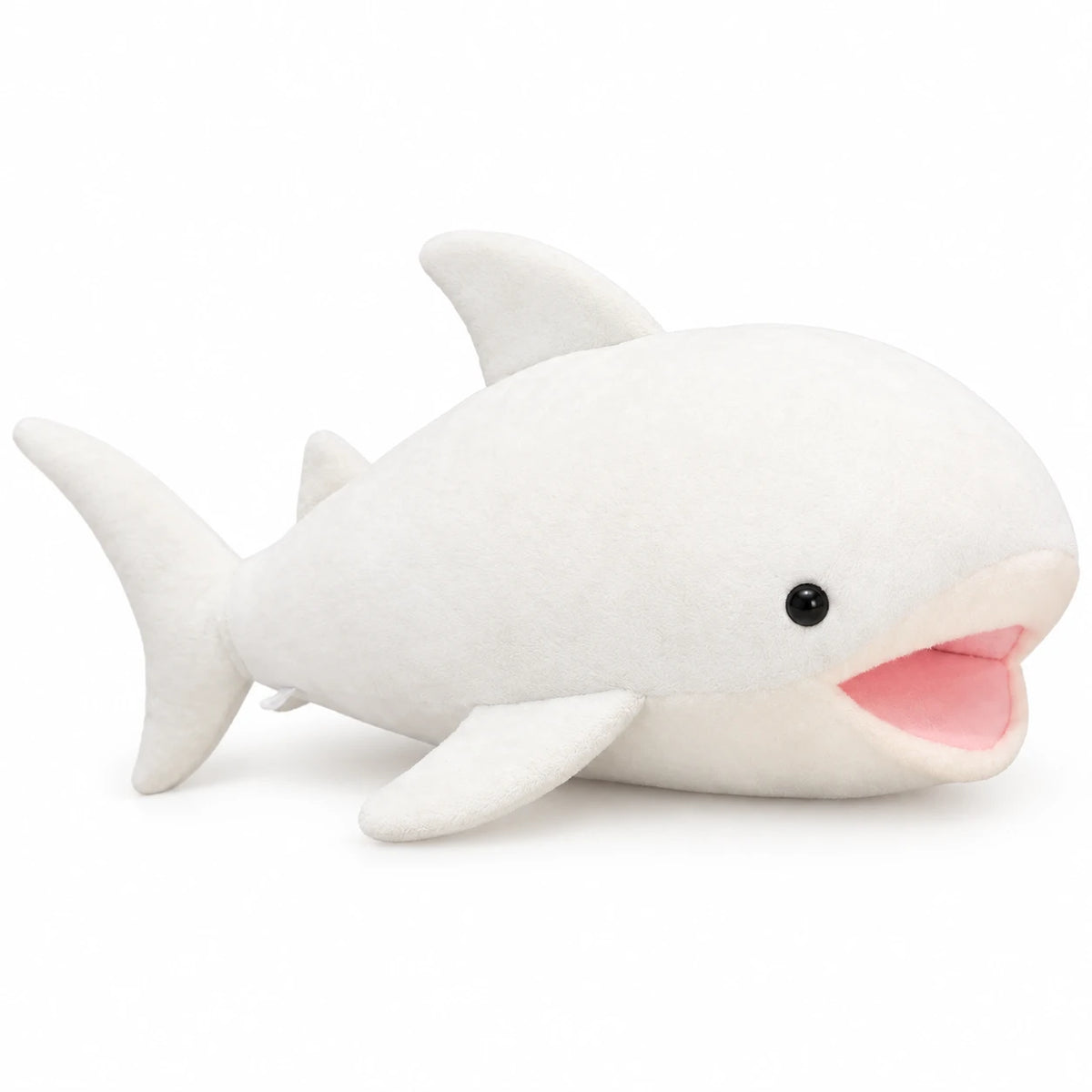 Shark Stuffed Animal with Open Mouth and Fins – Pink - White / 21.5in / 55cm … (4 tailles)