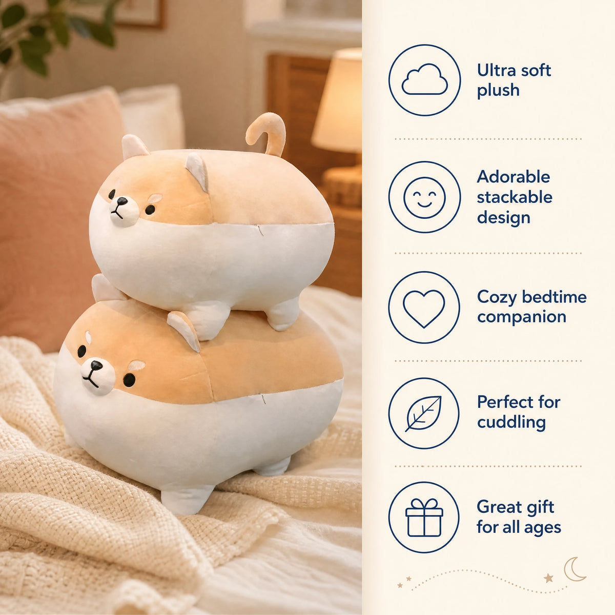 Shiba Inu Plush Pillow in Soft Cotton Fabric - Bénéfices produit