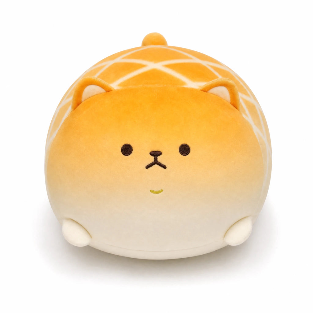 Shiba Inu Plush Shaped Like a Pineapple Bun - Fond blanc