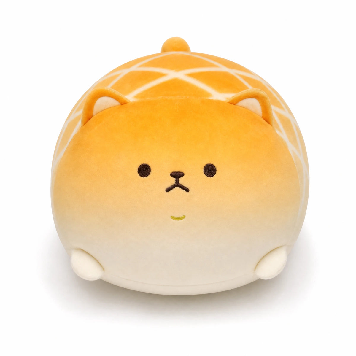 Shiba Inu Plush Shaped Like a Pineapple Bun - Fond blanc