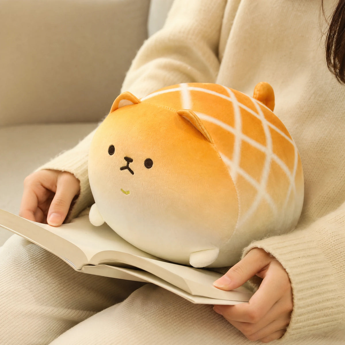 Shiba Inu Plush Shaped Like a Pineapple Bun - Utilisation du produit