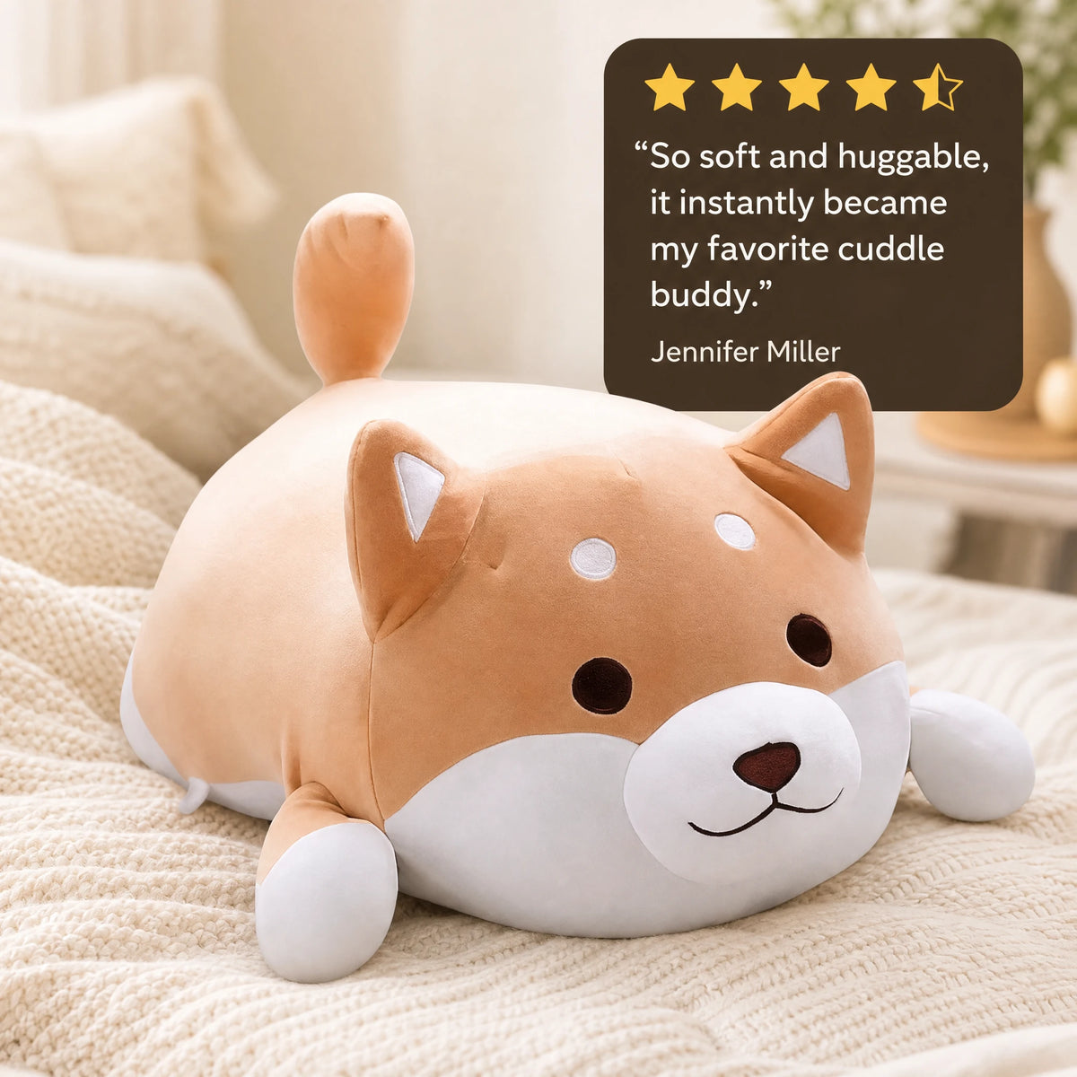 Shiba Inu Plush with Round Chubby Shape and Soft Fill - Image témoignage