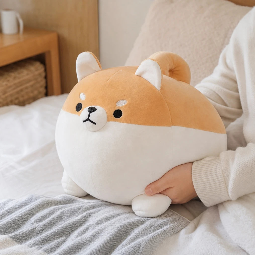 Shiba Inu Plush with Rounded Body and Embroidered Face - Utilisation du produit