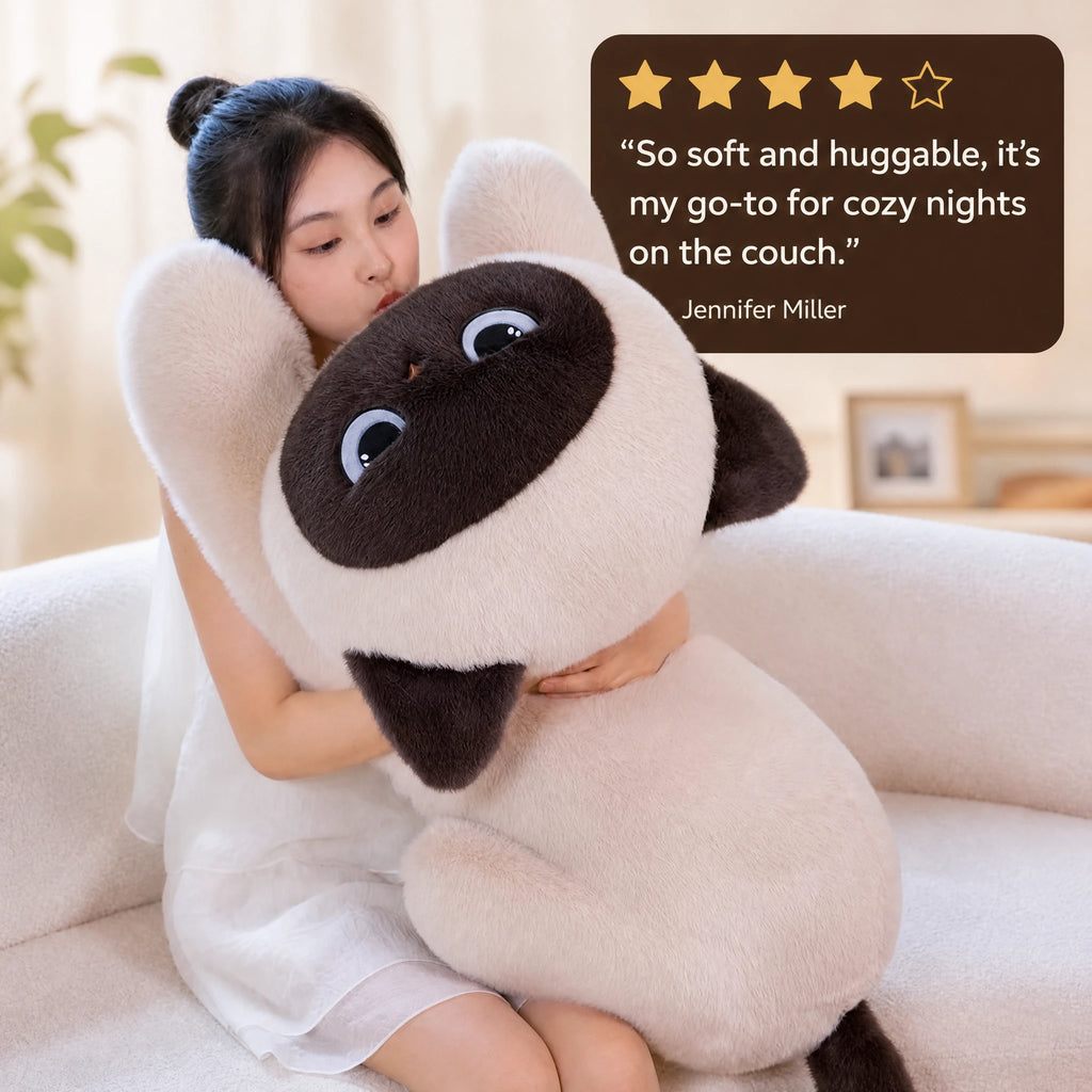 Siamese Cat Plush – Soft Oversized Cuddle Companion - Image témoignage